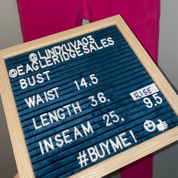 EUC Lauren Ralph Lauren Premier Skinny Cropped Fuchsia Jeans Size 4 - Picture 8 of 8